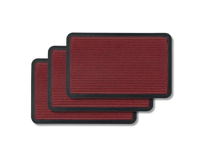 Fußmatte Außen & Innen rutschfest - Rot Linien 50x80cm 3er Set (Rechteckig)