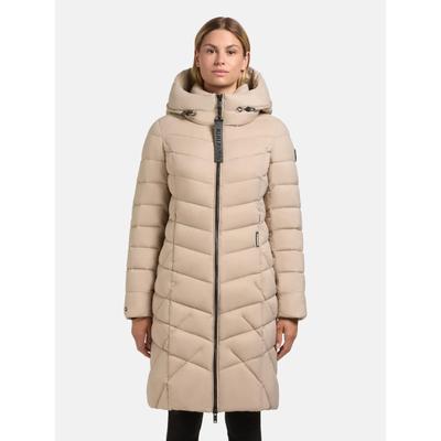 Steppmantel KHUJO "Odana3-YM", Damen, Gr. XXL (44), beige (hellbeige), Obermaterial: 100% Nylon. Innenfutter: 100% Nylon. Wattierung: 100% Polyester, tailliert knieumspielend, hoch geschlossener Ausschnitt, Ärmel ohne Ärmelschlitz Rippbündchen,...