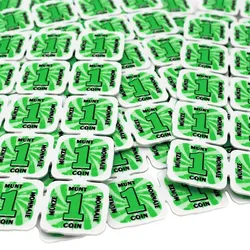 CombiCraft Eventchips bzw. Brechbare Wertmarken mit grünem Aufdruck -1000 Stück