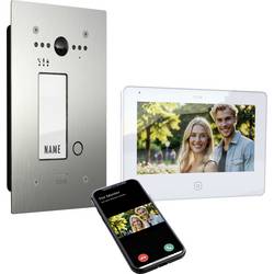m-e modern-electronics ALL-VF10S-M7W Video-Türsprechanlage 2-Draht Komplett-Set Silber/Edelstahl 41465