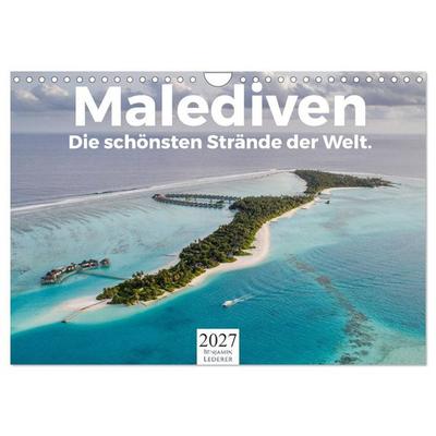 Malediven - Die schönsten Strände der Welt. (Wandkalender 2027 DIN A4 quer), CALVENDO Monatskalender