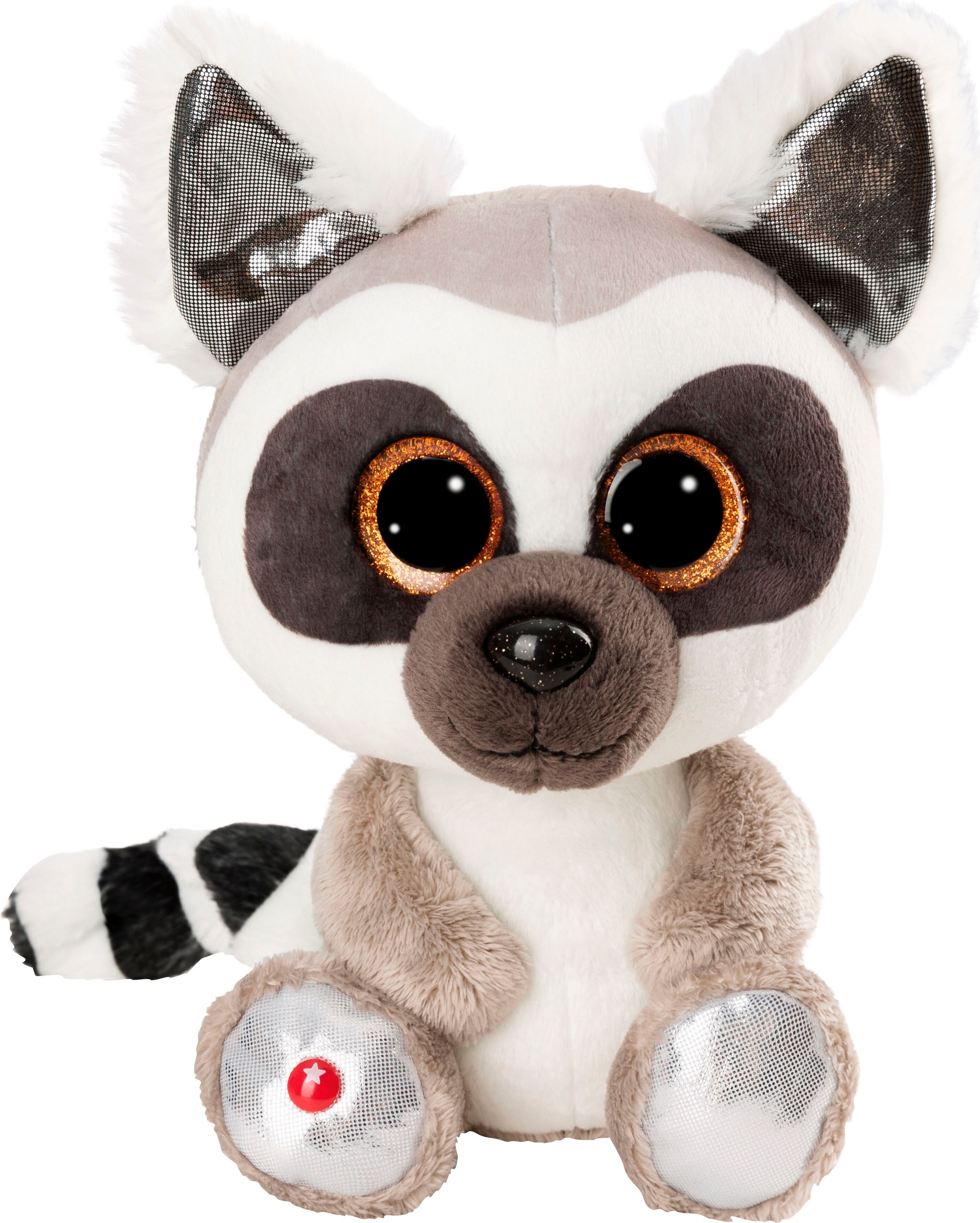 Kuscheltier NICI "Glubschis, Lemur King Lou 25 cm schlenkernd", weiß, Plüschfiguren, KinderB:15cm H:25cm L:12cm, Polyester, Kuscheltier, B:15cm H:25cm L:12cm