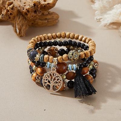 Klassisch Geflochten Mode Mode Holz Armband Schmuck Schwarz Für Täglich Ferien Date