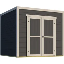 Weka Design-Gartenhaus Batu - 28 mm - Modern Storage 250 x 200 cm (Batu 1,5) dunkelgrau Vollholz-Doppeltür