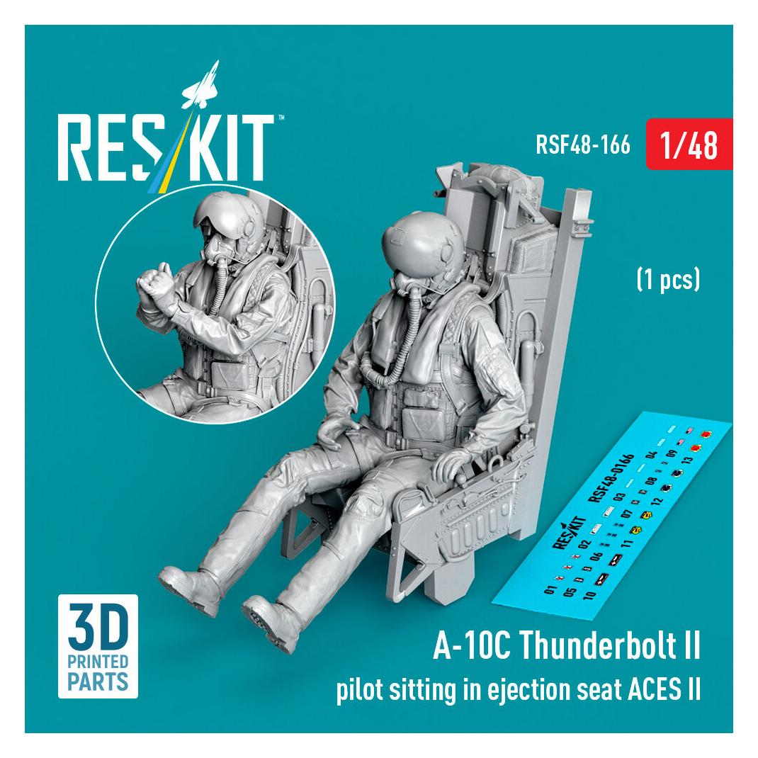 ResKit A-10C Thunderbolt II pilot sitting in ejection seat ACES II (1 pcs) (3D Printed) (RSF48-0166)