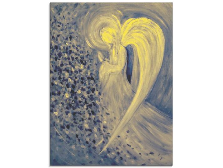 Glasbild ARTLAND Engel der Nacht , blau (farbe bild(er): blau), B:60cm H:80cm, Bilder, Glasbild, in verschiedenen Grössen