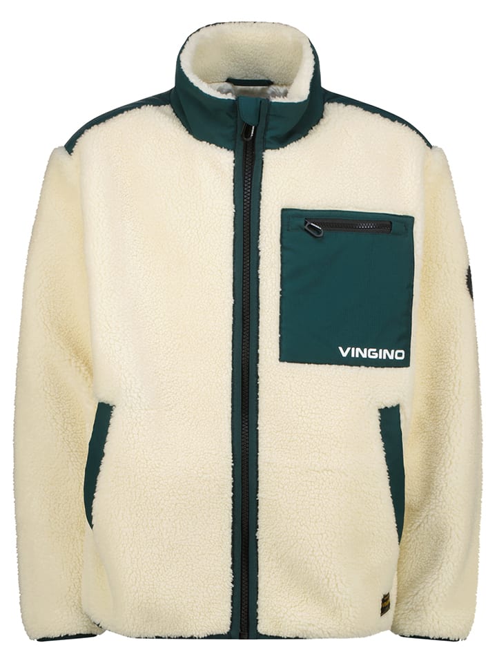 Vingino Fleecejacke in Beige/ Grün - 152