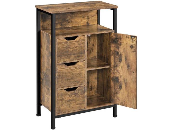 Meuble de Rangement Salle de Bains 55 5× 30× 86 5 cm Brun PETIT MEUBLE DE RANGEMENT