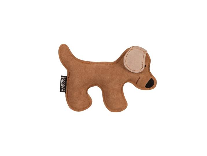 Hunde-Spielzeug aus Leder mit Sound, braun