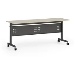 Mobiler Schreibtisch PRIMO MOBI, 180x60 cm, schwarzes Metallgestell, Birke
