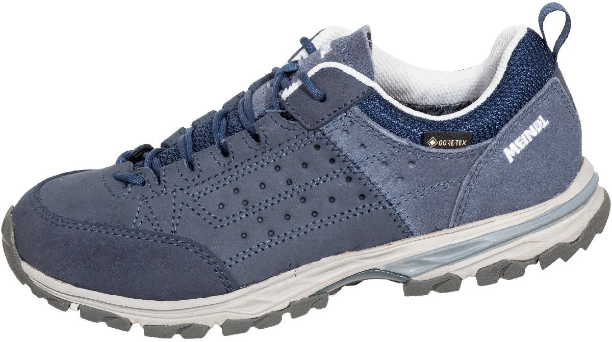 Wanderschuh MEINDL "Meindl Durban Lady GORE-TEX", Damen, Gr. 40, Normalschaft, blau, Veloursleder, Schuhe Wanderschuh, GORE-TEX – Winddicht, wasserdicht und atmungsaktiv blau 40, Normalschaft