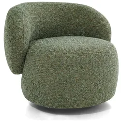 SESSEL Mao, Drehsessel mit runder Form, Grün, Chenille-Stoff