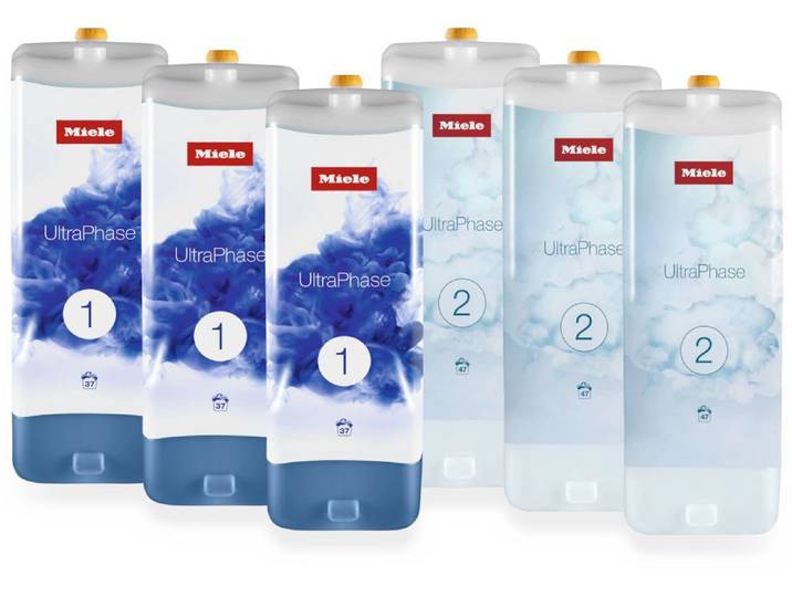 MIELE Feinwaschmittel Set 6x Miele UltraPhase , transparent, 6 Stk., Reinigungsmittel, bestehend aus UltraPhase 1 und 2 – Halbjahresvorrat, Feinwaschmittel