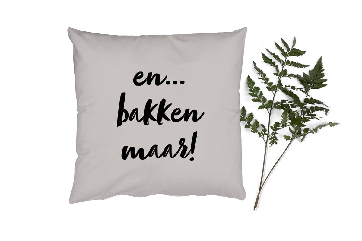 PillowMonkey Sierenkussen met Quote - Taupe - 50 x 50 cm