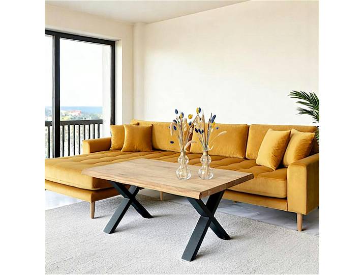 Table basse en chêne bords irréguliers SAVONE - Chêne blond
