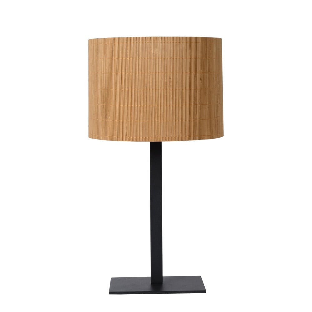 Lucide Magius Tafellamp van Rotan en Hout in Bruin en Zwart