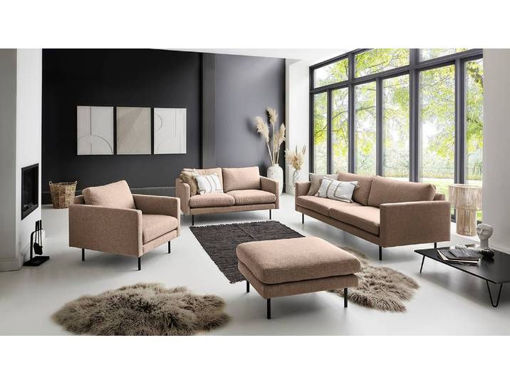 Sessel Braun Strukturstoff Foxy 80 x 82 x 94cm