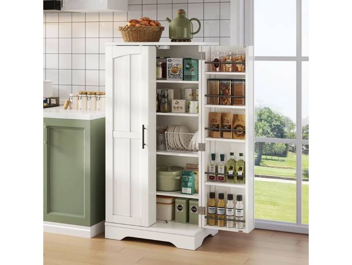 Armoire de rangement - 120 x 60 x 40 cm - Éclairage LED à détecteur de mouvement - 2 portes - Étagère réglable