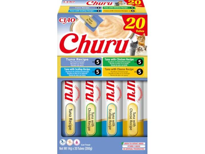 INABA CIAO Churu Creamy Creamy Puree Kattensnack Liquid Tonijn 20x14g