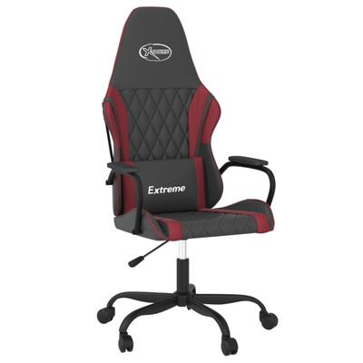 vidaXL Gaming-Stuhl mit Massagefunktion Schwarz und Weinrot Kunstleder