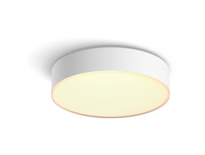 Deckenlampe Philips Hue Enrave S Kunststoff/Metall weiss Ø 26.1cm - Material: Metall/Kunststoff - LED - Lichtfarbe: Warmweiss - Kaltes Tagesweiss - LED Energiesparlampen