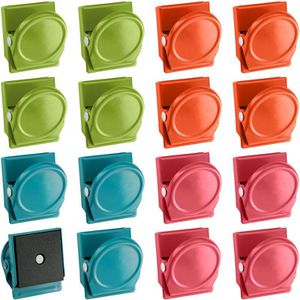Poppstar Magnete 1010914, farbig sortiert, Papier-Klemmer, 35 x 30 mm, Höhe 23 mm, 16 Stück