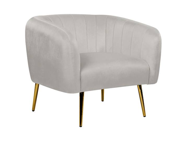 Beliani Sessel Samtstoff Grau Laconia, Metall, 85x72x62 cm, Wohnzimmer, Sessel, Polstersessel