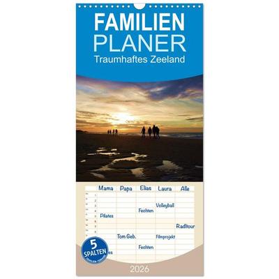 Familienplaner 2026 - Traumhaftes Zeeland mit 5 Spalten (Wandkalender, 21 x 45 cm) CALVENDO