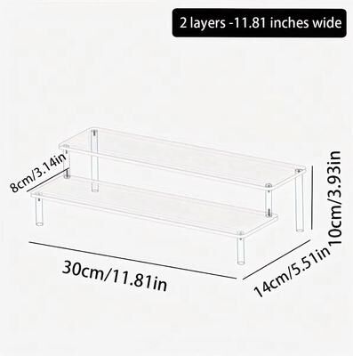 Useful Little Things Acrylic Tiered Perfume Display Stand For Vanity Countertop And Cosmetic Organization transparent 2layers