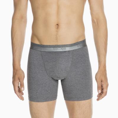 Langer Boxer HOM "HO1", Herren, Gr. M, grau, Obermaterial: 65% Baumwolle, 22% Modal, 13% Elasthan, körpernah, Unterhosen, ultraweich, Cotton-Mix, elastisch, längeres Bein