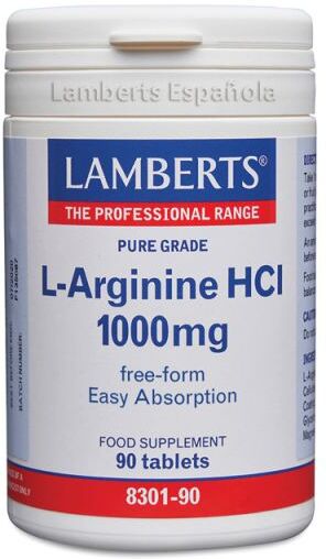 Lamberts L-Arginine HCl 90 Tablets 1000 mg