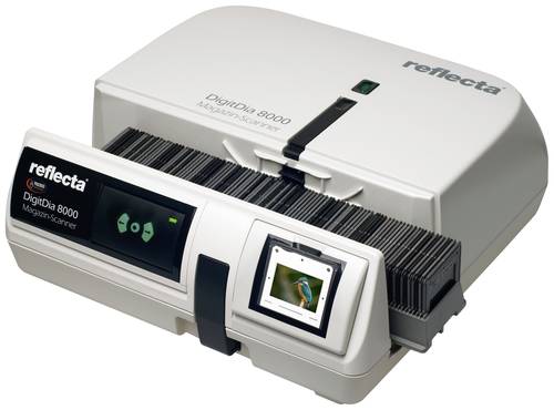 Reflecta DigitDia 8000 Diascanner Staub- und Kratzerentfernung: Hardware Durchlichteinheit, Integriertes Display, Automatikbetrieb