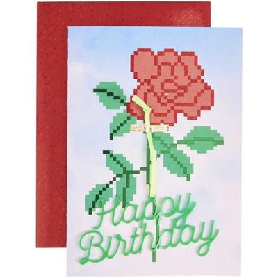 3D-Grußkarte La Vie en Rose, Happy Birthday, B6 MIX