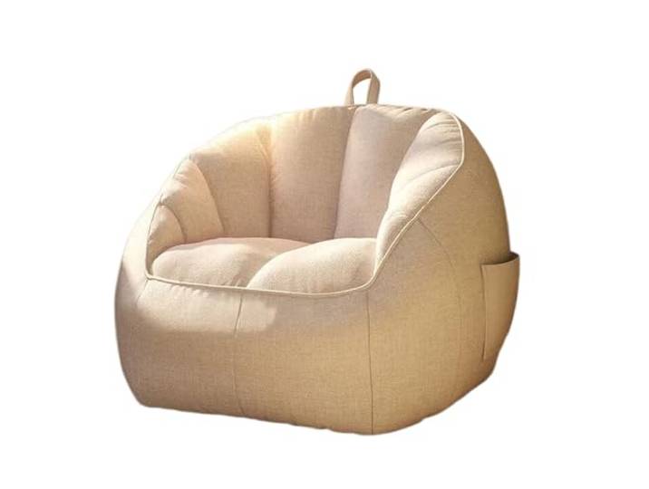 Xumh2024-3 Sitzsack Lazy Sofa Sitzsack Stuhl Einzelsofa for Wohnzimmer Boden Tatami Nesting(Weiß,Groß)