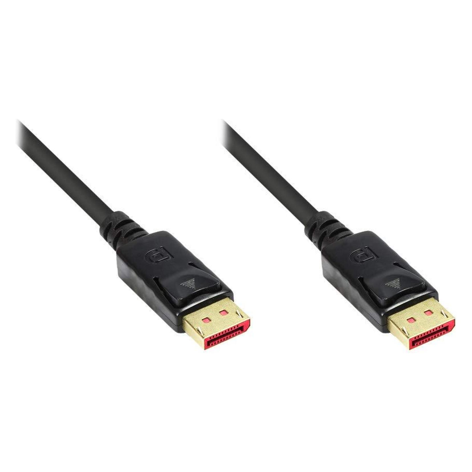 Good Connections Anschlusskabel DisplayPort 1.4, 8K / UHD-2 @60Hz, vergoldete Kontakte, CU, schwarz, 5m, (5 m) (4814-050S)