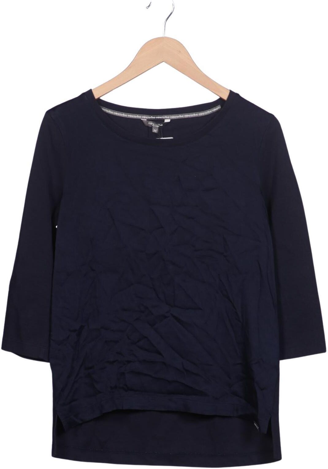 Nine to five Damen Langarmshirt, Marineblau, Gr. M, kein / Etikett - Second Hand