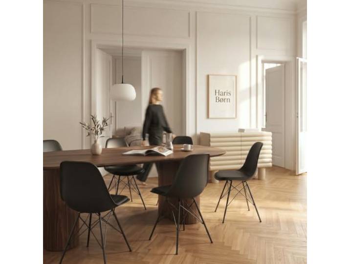 Haris Børn® Esszimmerstühle (6er Set) Schwarz, Gestell Schwarz - Schalenstuhl aus Kunststoff - Stühle Esszimmer, Esstisch Stühle & Küchenstühle - Esszimmerstuhl 30 Tage risikofrei testen
