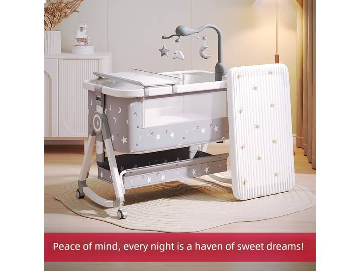 Table à langer et lit bébé portable, amovible, pliable, réglable en hauteur, transformable en lit double pour bébé