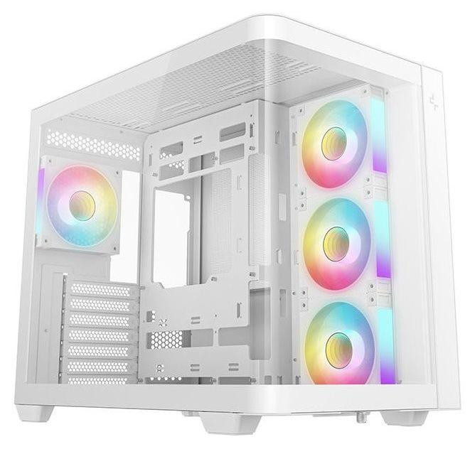 DeepCool CG530U 4F Mid-Tower PC-behuizing, Micro-ATX, 4 ARGB-ventilatoren, Wit
