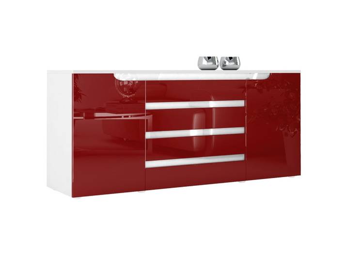 SIDEBOARD Sintra Bordeaux Hochglanz / Weiß Hochglanz