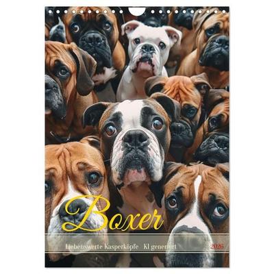 Boxer - Liebenswerte Kasperköpfe (Wandkalender 2026 DIN A4 hoch), CALVENDO Monatskalender