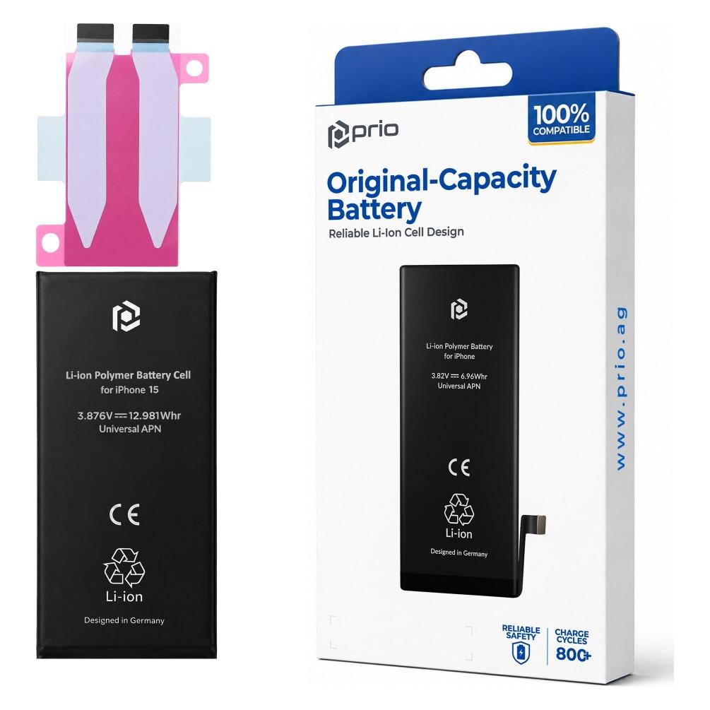 prio Akkuzelle für iPhone 15 (ohne Flex-Kabel) (PBA-1224)