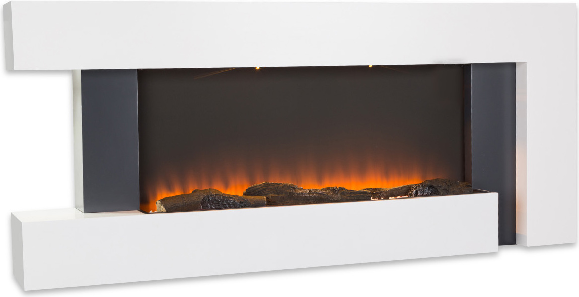 Klarstein Deko Kamin mit LED-Flammen, Elektro Kamin mit Heizung, 2000W Elektrischer Kamin, Sparsamer Kamin Elektrisch, Wandkamin mit Fernbedienung & Timer, Elektrische Kamine mit MDF-Gehäuse