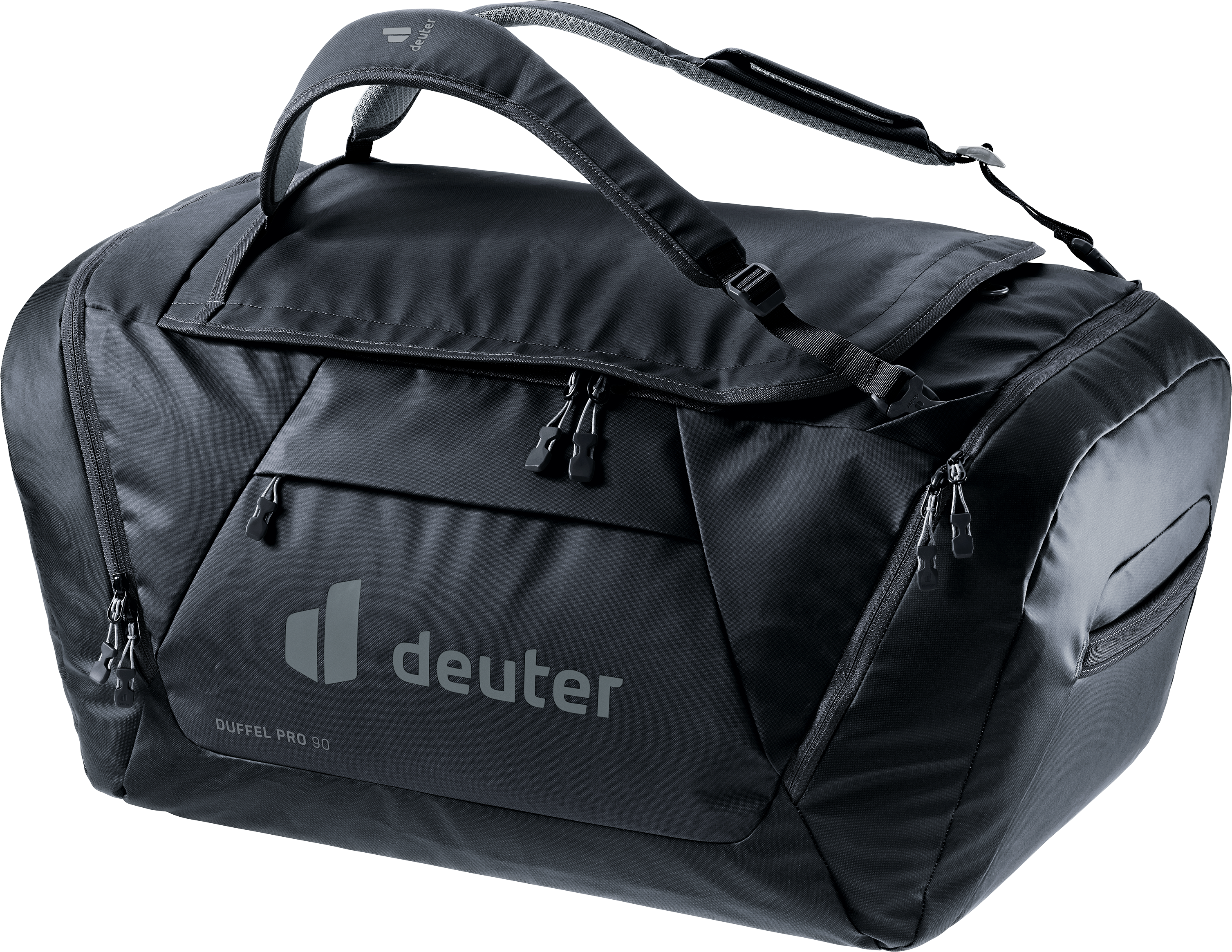 Reisetasche DEUTER "DUFFEL PRO 90 L", Gr. B/H/T: 80cm x 34cm x 40cm, schwarz, Polyester, unifarben, Taschen Reisetasche, mit 90 Litern Volumen, aus Polyester, sportlicher Stil