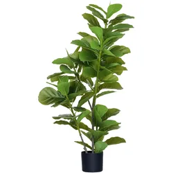 HOMCOM Künstliche Ficus-Pflanze, 110 cm hoch mit 90 Blättern & Topf für Wohnzimmer