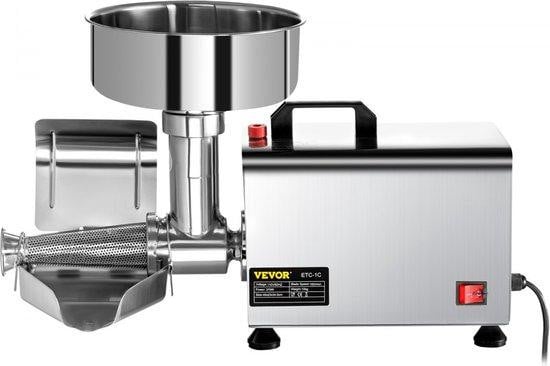 VEVOR Elektrische citruspers en tomatenpers, 370W, Zilver, B/D/H: 49 x 23 x 34,5 cm