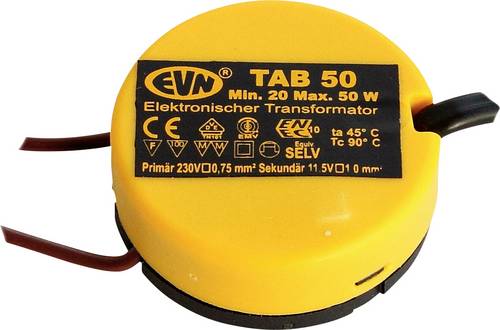 EVN TAB 50 Halogen Transformator 12V 20 - 50W dimmbar mit Phasenanschnittdimmer