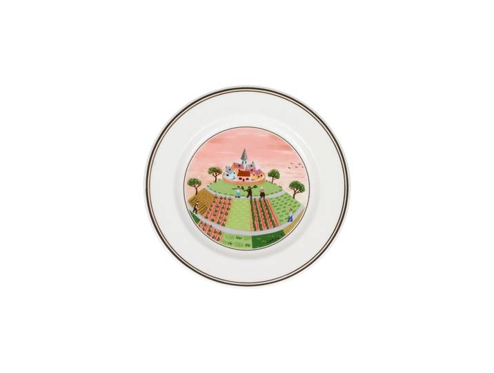 Brotteller VILLEROY & BOCH Brotteller Dörfchen Design Naif ø 17 cm bunt , bunt, Speiseteller, Brotteller