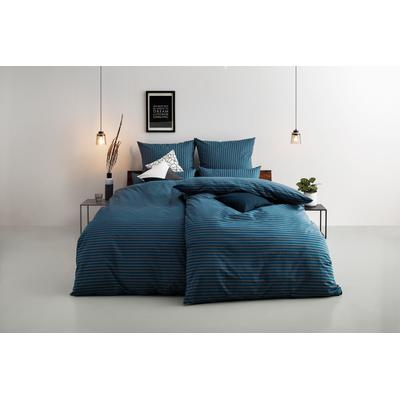 Bettwäsche BRUNO BANANI "Jassen mit feinen Querstreifen", grau (petrol, anthrazit), B/L: 135cm x 200cm, 1 Stk., 1 Stk., Renforcé, B/L: 40cm x 80cm, 2, Renforcé, Obermaterial: 100% Baumwolle, Bettwäsche, Bettwäsche, moderne Streifen-Bettwäsche,...