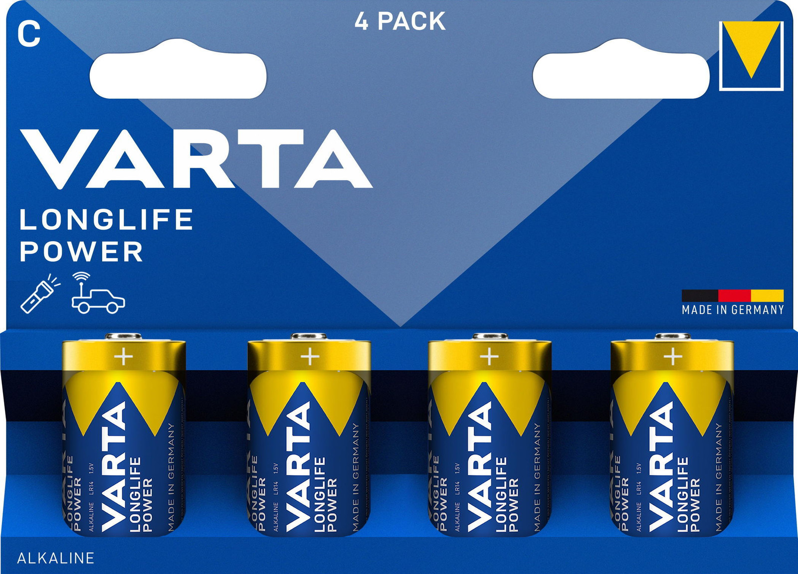 Varta Alkaline batterij Longlife Power type C, 4 stuks
